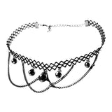 Maxbell Vintage Black Lace Gothic Tattoo Choker Necklaces Tassels Chain Pendant C