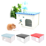 Maxbell 1 Pc Hamster Chinchilla Rat Mouse Wooden Houses Small Animal Hideouts Blue