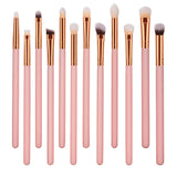 Maxbell Premium Wood Handle Kabuki Makeup Brush Set for Foundation Powder Cream 12pcs