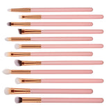 Maxbell Premium Wood Handle Kabuki Makeup Brush Set for Foundation Powder Cream 12pcs