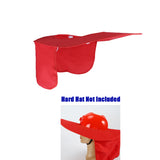 Maxbell Summer Neck Sun Shield,Full Brim Sunshade for Hard Hat   Red