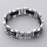 Maxbell Stainless Steel Silicone Motorcycle Chain Link Bracelets 4 Styles 20.5x1.6cm