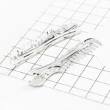 Maxbell 12pcs Flat Iron Single Prong Duck Bill Clip Alligator Clips with comb 6x35mm