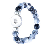 Maxbell 23cm Snap Button Bracelets Made of Colorful 18mm Resin Beads gray black