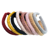 Maxbell 8Pcs Cute Cloth Hair Band Plush Headband for Girls and Women Xmas Party Gift