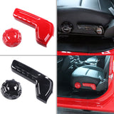 Maxbell 2 Pieces Auto Seat Handle Button Cover Trim For Jeep Wrangler 2018 Red