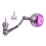 Maxbell Aluminum Alloy Spinning Fishing Reel Handle Rocker Arm with Knob Gray Purple