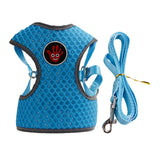 Maxbell Breathable Dog Vest Harness Pet Outdoor Traction Rope For Cat Dog Blue S