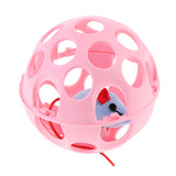 Maxbell Funny Cat Vocal Toy Pet Play Ball With Jingle Bell Interactive Toys Pink