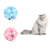 Maxbell Funny Cat Vocal Toy Pet Play Ball With Jingle Bell Interactive Toys Pink