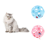 Maxbell Funny Cat Vocal Toy Pet Play Ball With Jingle Bell Interactive Toys Pink