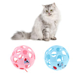 Maxbell Funny Cat Vocal Toy Pet Play Ball With Jingle Bell Interactive Toys Pink