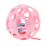 Maxbell Funny Cat Vocal Toy Pet Play Ball With Jingle Bell Interactive Toys Pink