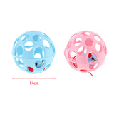 Maxbell Funny Cat Vocal Toy Pet Play Ball With Jingle Bell Interactive Toys Pink