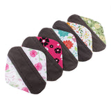 Maxbell 5Pieces Reusable Panty Liner Washable Menstrual Pads Charcoal Bamboo Cloth B