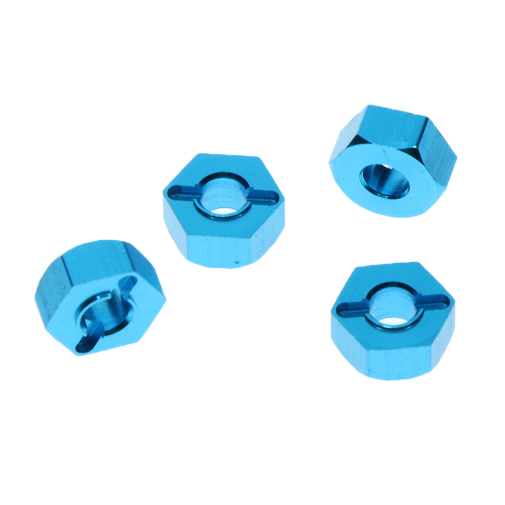 Maxbell 4pcs 1/18 Upgraded Accessories Wheel Hex Hub Adapter for RC Car Blue