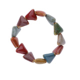 Maxbell Fashion Women Boho Ceramic Charms Beads Bracelet Elastic Bangle Triangular