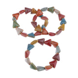 Maxbell Fashion Women Boho Ceramic Charms Beads Bracelet Elastic Bangle Triangular