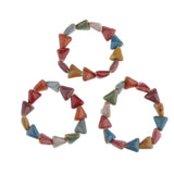 Maxbell Fashion Women Boho Ceramic Charms Beads Bracelet Elastic Bangle Triangular