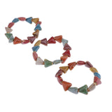 Maxbell Fashion Women Boho Ceramic Charms Beads Bracelet Elastic Bangle Triangular