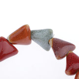 Maxbell Fashion Women Boho Ceramic Charms Beads Bracelet Elastic Bangle Triangular