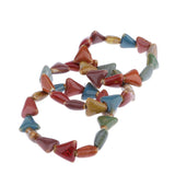 Maxbell Fashion Women Boho Ceramic Charms Beads Bracelet Elastic Bangle Triangular