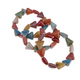 Maxbell Fashion Women Boho Ceramic Charms Beads Bracelet Elastic Bangle Triangular