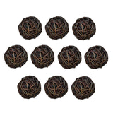 Maxbell 10Pcs Wicker Rattan Balls Home Christmas Wedding Party Decorative Craft 8CM