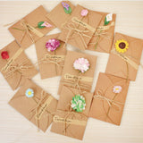 Maxbell 10 Set Kraft Paper Card with Dried Flower DIY Greeting Card Making Green