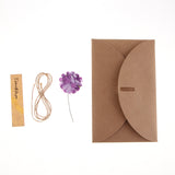 Maxbell 10 Set Kraft Paper Card with Dried Flower DIY Greeting Card Making Purple 1