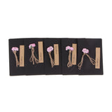 Maxbell 5 Set Kraft Paper Card with Dried Flower DIY Greeting Card pink rose