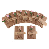 Maxbell 10 Set Vintage Kraft Paper Card with Dried Flower DIY Card Making Pink