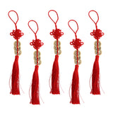 Maxbell Hand-knitted chinese knot charms pendants lucky coins for decoration 250mm