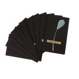 Maxbell 10pcs Handmade Feather Greeting Card Thank You Cards Invitation Light Blue