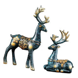 Maxbell Couple Deer Ornament Resin Furnshing Decorations  Blue