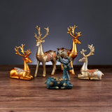 Maxbell Couple Deer Ornament Resin Furnshing Decorations  Blue