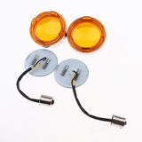 Maxbell 2x Motorcycle LED Amber Front Turn Signal Lights Indicators for Harley