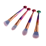 Maxbell 10 Pieces Makeup Brushes Foundation Eyebrow Eyeliner Blush Cosmetic Set D#