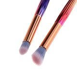 Maxbell 10 Pieces Makeup Brushes Foundation Eyebrow Eyeliner Blush Cosmetic Set D#