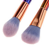 Maxbell 10 Pieces Makeup Brushes Foundation Eyebrow Eyeliner Blush Cosmetic Set D#