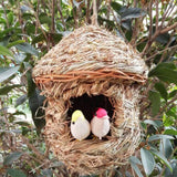 Maxbell Handwoven Straw Bird Nest House Hatching Breeding Grass Cave C Grass House L