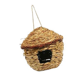 Maxbell Handwoven Straw Bird Nest House Hatching Breeding Grass Cave C Grass House L