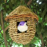 Maxbell Handwoven Straw Bird Nest House Hatching Breeding Grass Cave C Grass House L