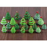 Maxbell Resin Crafts Christmas Figurines Fairy Garden Decor Xmas Tree Light Green