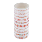 Maxbell 10 Rolls Decorative Washi Masking Tape Adhesive Paper Sticker   blue theme orange