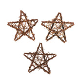 Maxbell 3Piece Star Shaped Rattan Wicker Ball Ornaments Home Wedding Decoration 10cm