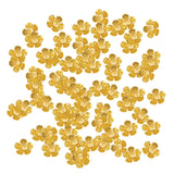 Maxbell 100Pcs Flower Spacers Tassel Bead Cap End Caps Gold for Jewelry Making 17mm