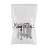 Maxbell 20Pcs blank cabochon beads hair clip setting base round  silver