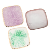 Maxbell Resin Imitation agate nail art Palette drink coaster cup mat decors Purple