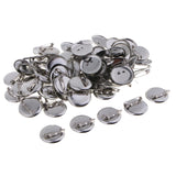 Maxbell 100 Pieces Silver Tone Round Cabochon Brooch Back Bar Pins Badges 13mm 30MM